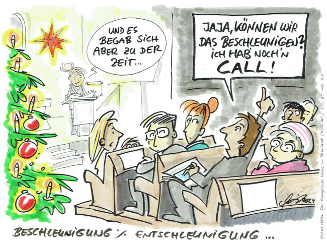 Cartoon Weihnachten 2024 - Entschleunigung